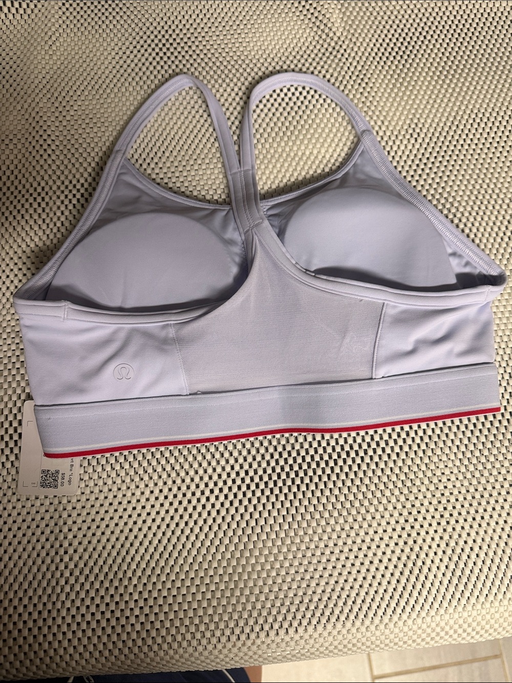 lululemon athletica Lavender Strappy Light-Impact Sports Bra with Pink Trim